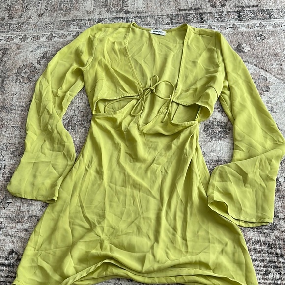 Rumored Green Mini Dress w Cutouts - Picture 3 of 3